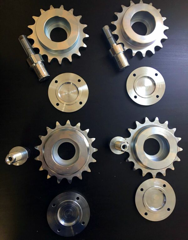 Thirty-two machine offers metal CNC milling and turning and CAD to part manufacturing for metal sprockets and cover plates.